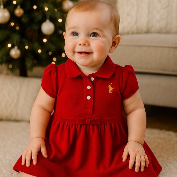 Ralph Lauren Red Holiday Dress – Size 12M – Park Ave Rd Collection - Picture 2 of 9